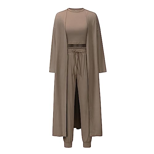 Combinaison QWUVEDS Pantalon d'été léger - Barre de Pole Dance Marron M – Image 2