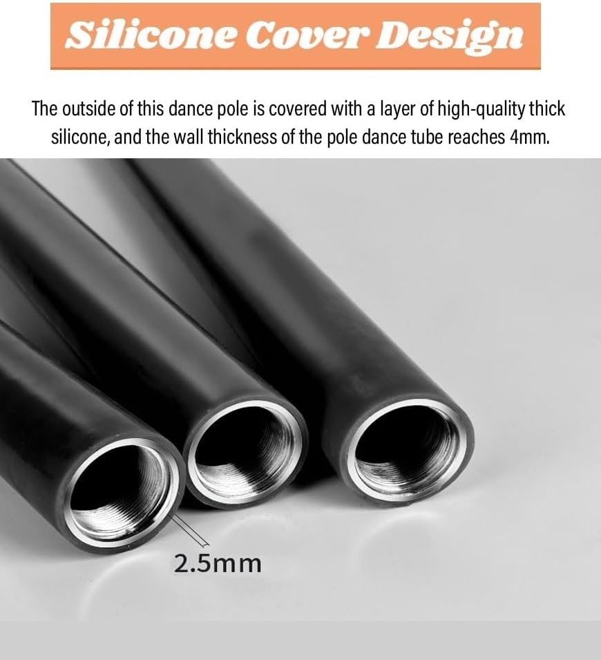 Kit Barre de Pole Dance Réglable en Silicone pour Maison, Clubs et Gym (2.2m - 2.75m) – Image 2