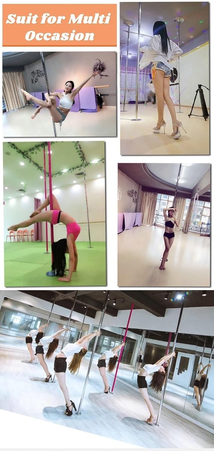 Kit Barre de Pole Dance Réglable en Silicone pour Maison, Clubs et Gym (2.2m - 2.75m) – Image 4