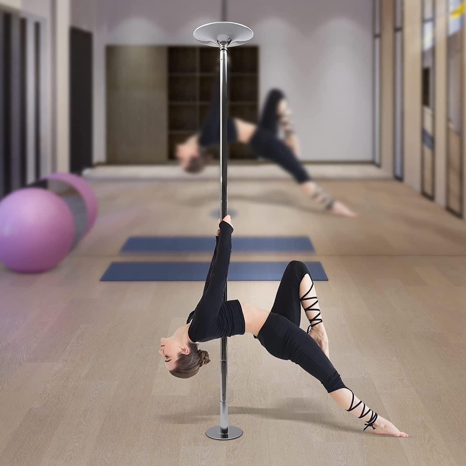 Kit Barre de Pole Dance Réglable en Silicone pour Maison, Clubs et Gym (2.2m - 2.75m) – Image 6