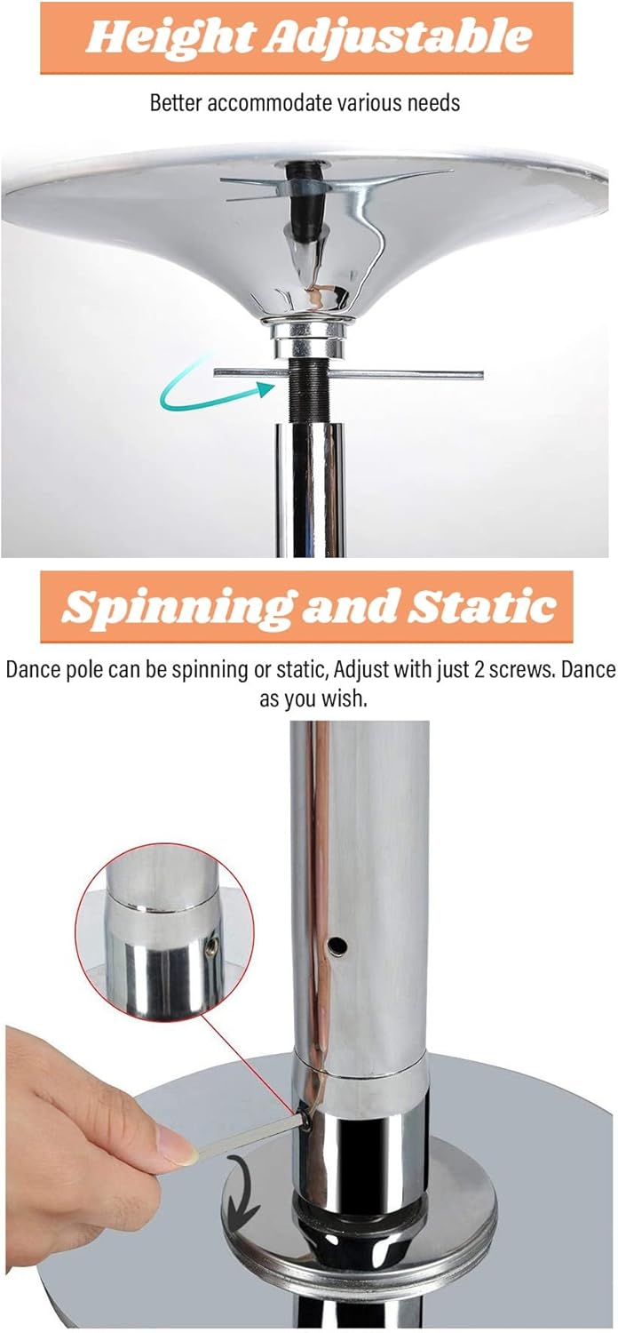 Kit Barre Pole Dance Portable et Robuste pour Maison/Club (Charge 200 kg, Grande Taille) – Image 6