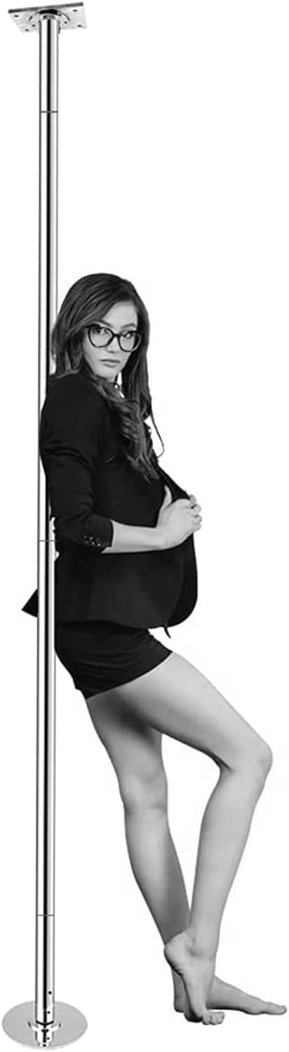 Pole de Danse Argentée, Hauteur 3m-3.7m, Charge 200kg, Statique et Rotatif – Image 2