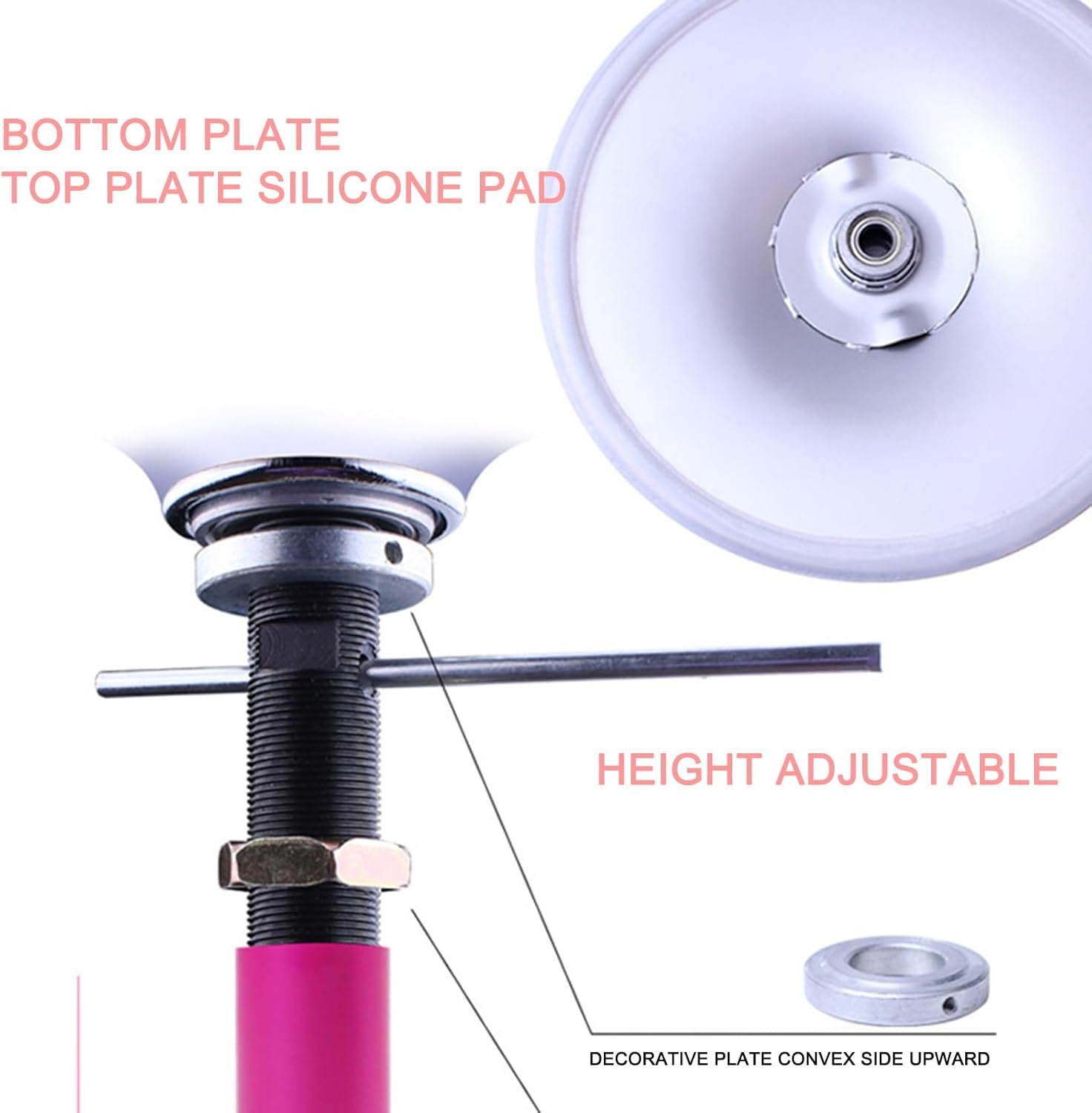 VOLDAX Barre de Pole Dance 4,5 cm en Silicone, Poteau Portable et Robuste, Rotation Statique pour Fitness et Maison. – Image 4