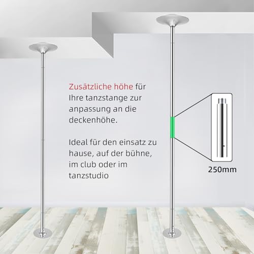 Barre de Pole Dance 250 mm Extension Professionnelle 45 mm Accessoire – Image 6