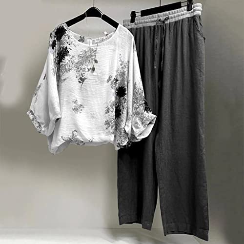 Ensemble Femme Fluide Imprimé Floral - Haut Long et Pantalon Ample Été Élégant et Confortable – Image 2