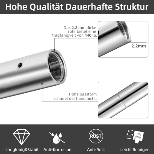 Barre de Pole Dance 250 mm Extension Professionnelle 45 mm Accessoire – Image 4