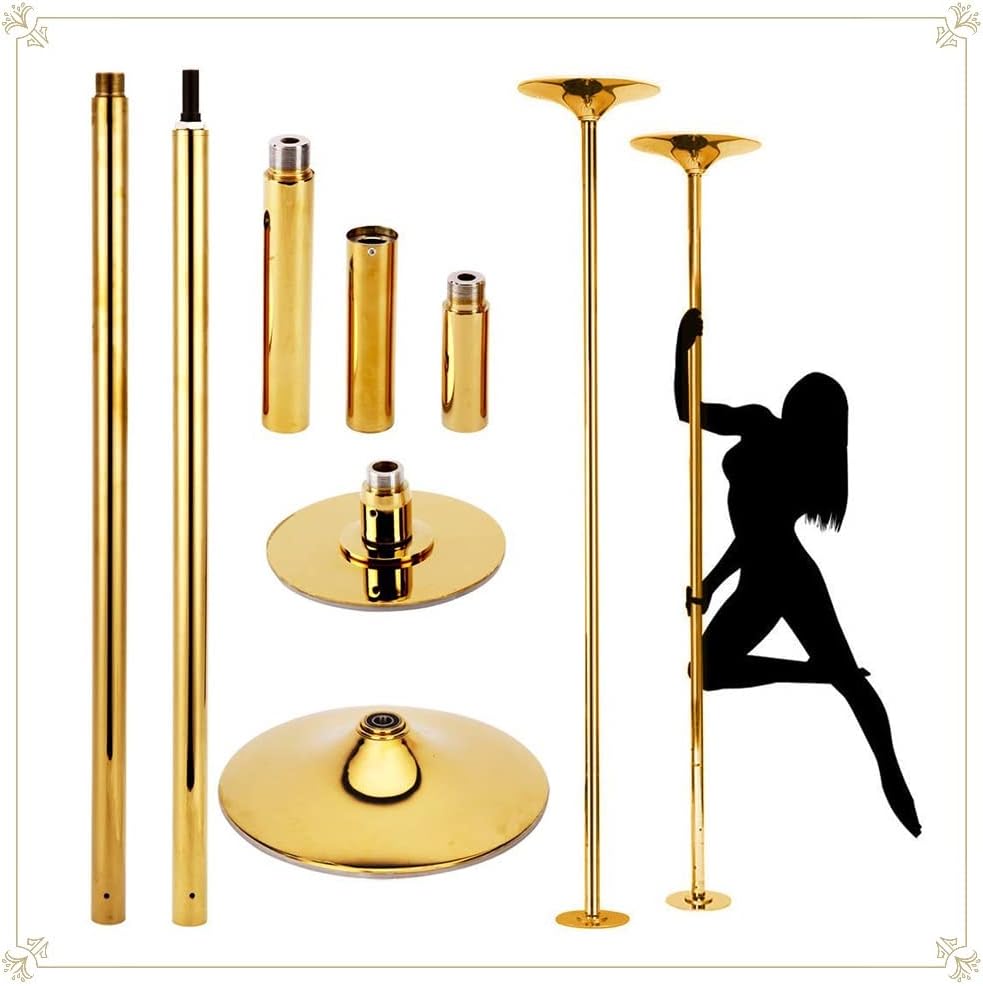 Kit Barre de Pole Dance Dorée pour Femme, Portable et Extensible jusqu'à 3,5m pour Maison/Club – Image 6