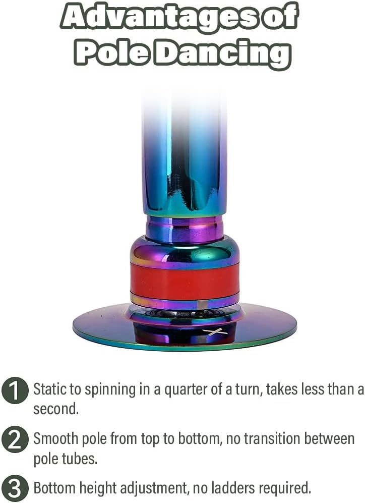 Barre de Pole Dance 45 mm Amovible Rotative pour Maison/Club/Gym – Image 4