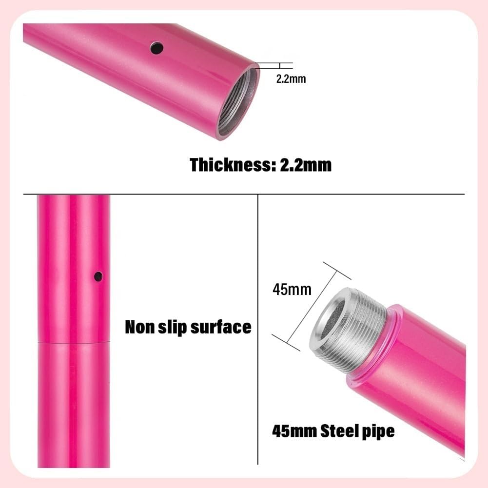 Kit Barre de Pole Dance Réglable 45mm, Hauteur 2.13-3.81m, Statique/Rotatif, Portable et Amovible – Image 5