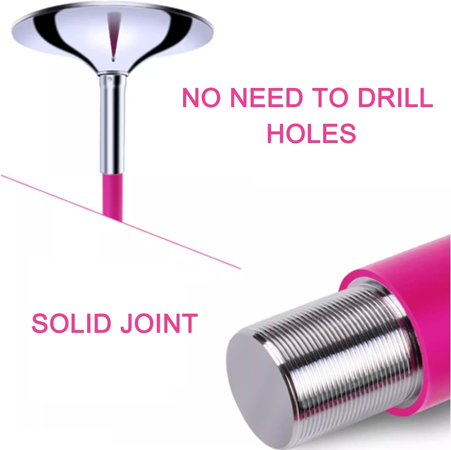 VOLDAX Barre de Pole Dance 4,5 cm en Silicone, Poteau Portable et Robuste, Rotation Statique pour Fitness et Maison. – Image 5