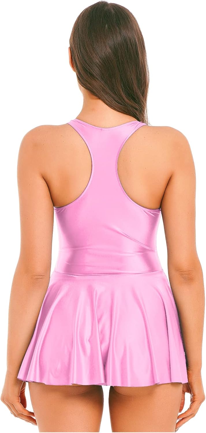 YiZYiF Robe Brillante de Pole Dance et Gymnastique S-L – Image 3