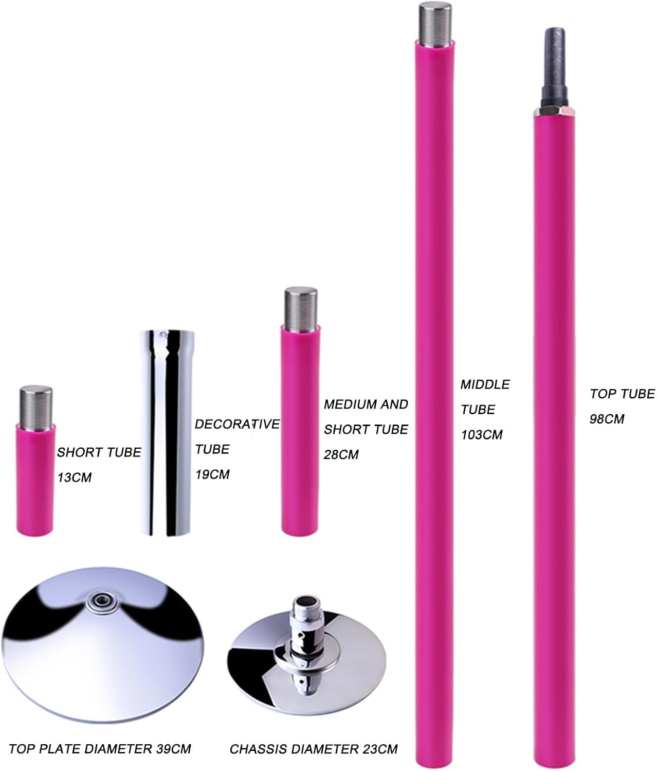 VOLDAX Barre de Pole Dance 4,5 cm en Silicone, Poteau Portable et Robuste, Rotation Statique pour Fitness et Maison. – Image 2