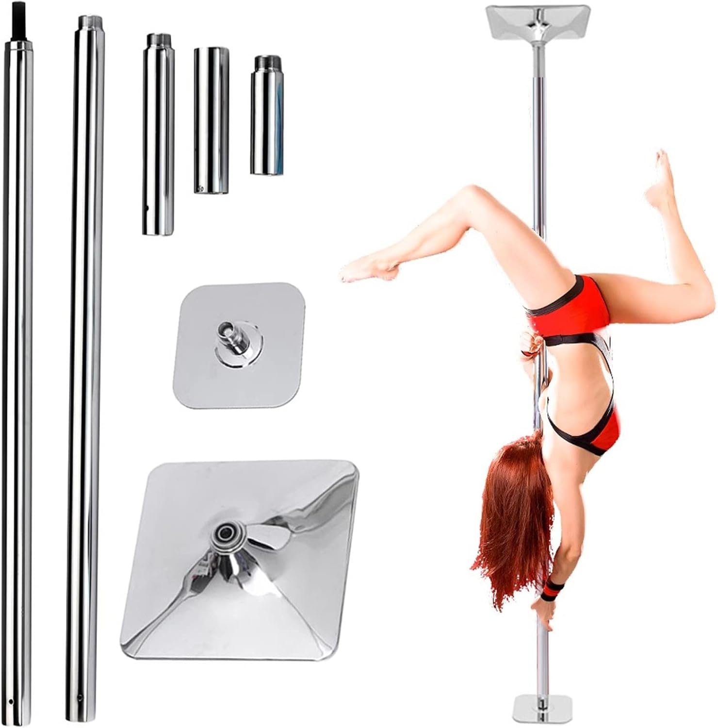 Kit Barre de Pole Dance Acier Chromé, 2.7m à 3.6m, 45mm, Pro pour Maison ou Club – Image 6
