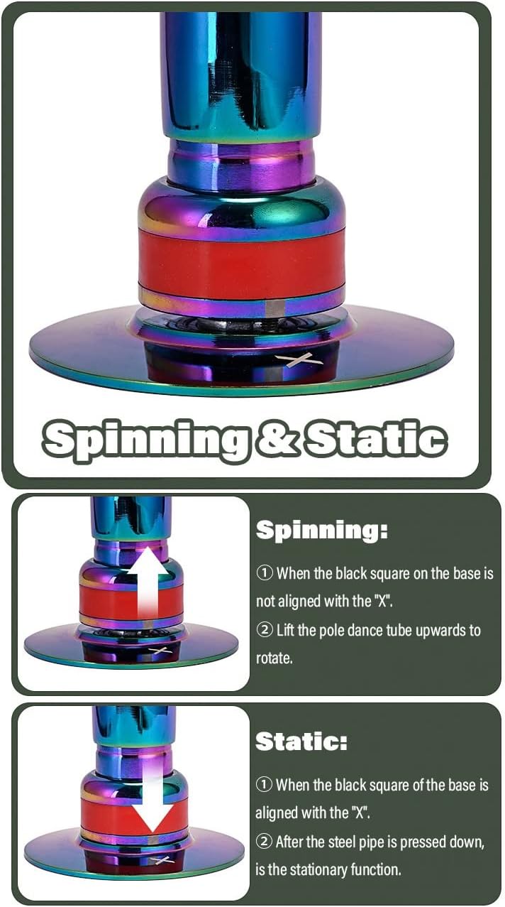 Barre de Pole Dance 45 mm Amovible Rotative pour Maison/Club/Gym – Image 2