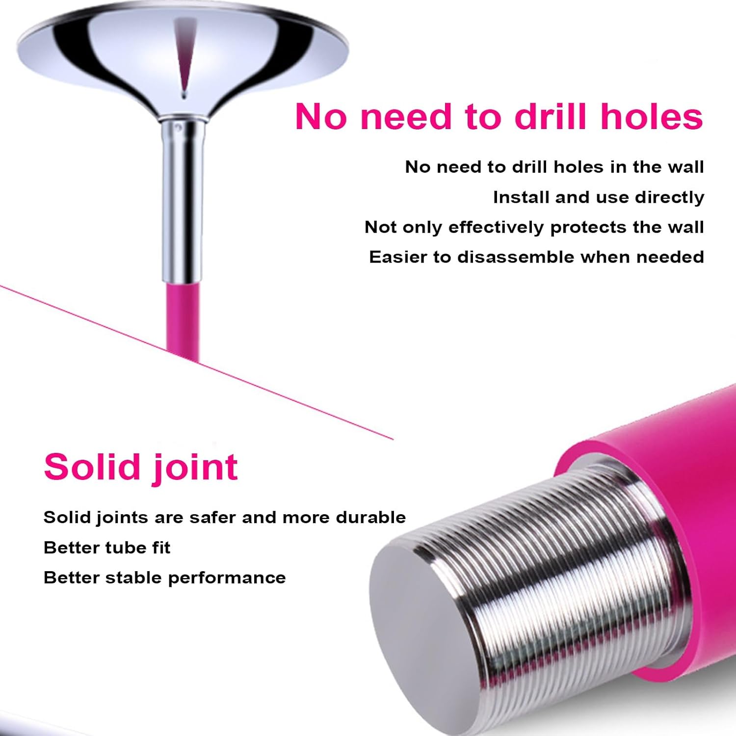 Barre Pole Dance Pro en Silicone, 2.74m, Amovible 45mm, 250kg Charge – Image 4