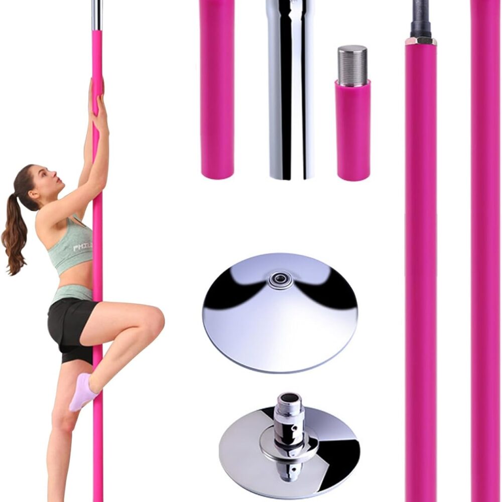 Barre Pole Dance Pro en Silicone, 2.74m, Amovible 45mm, 250kg Charge