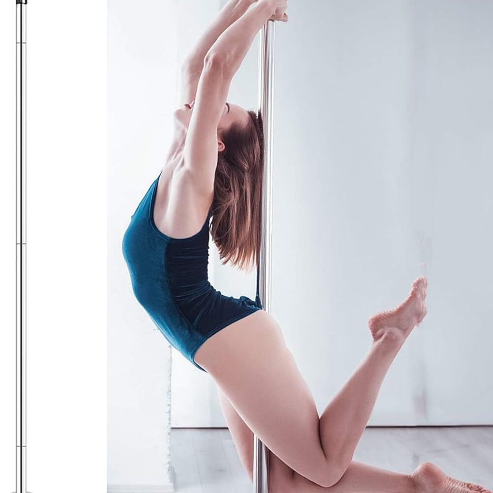 Barre de Pole Dance 45mm avec Supports Fixes de 2,3m à 4m - Sécurité Maison/Bar