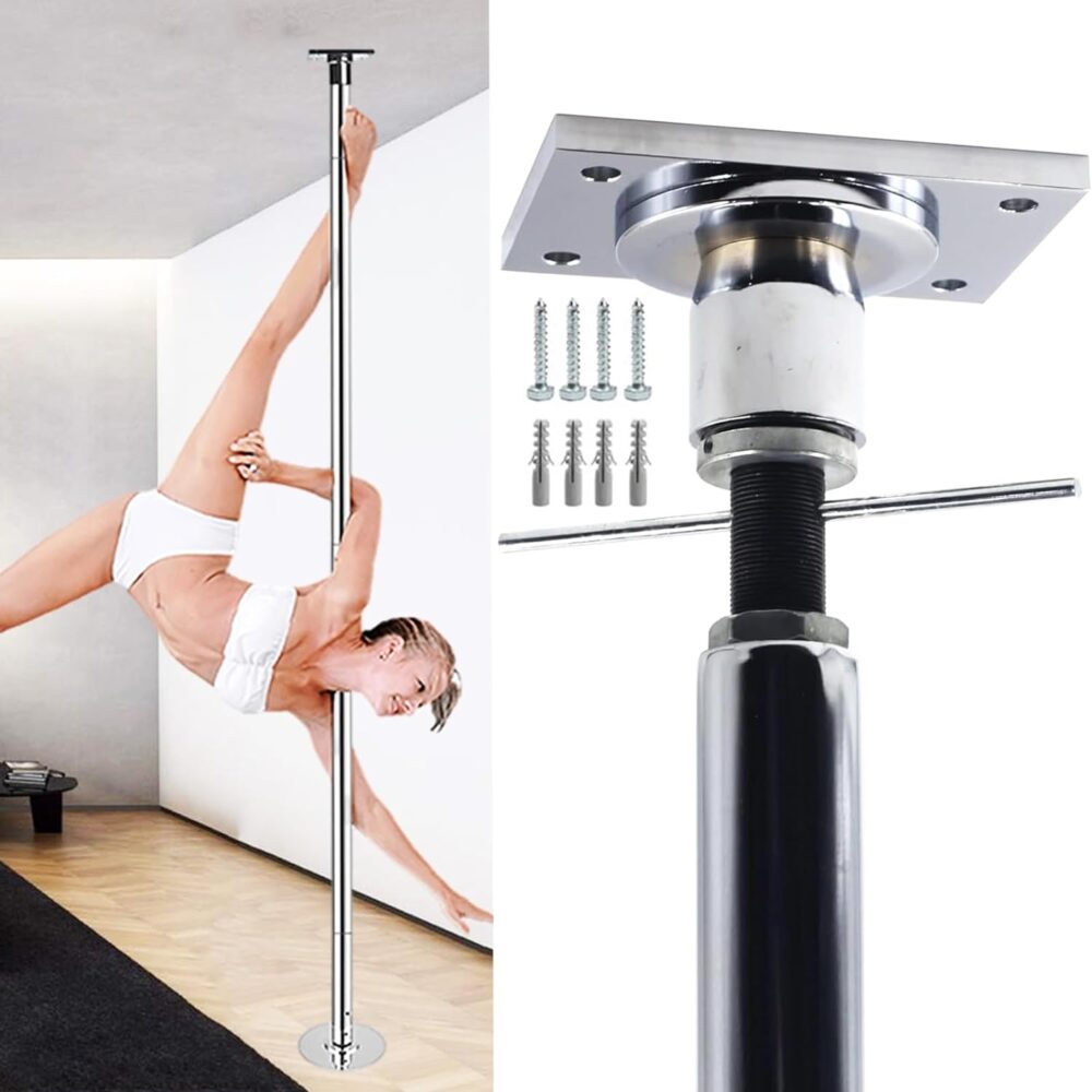 Barre de Pole Dance 45mm pour Maison & Gym avec Fixation Plafond
