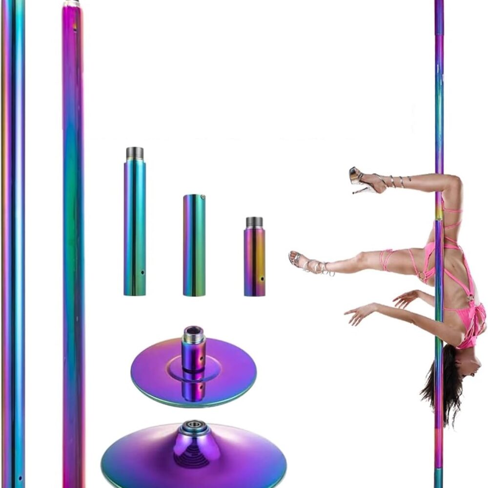 Barre de Pole Dance Ajustable, Rotative et Statique pour Plafond de 2m à 2.8m