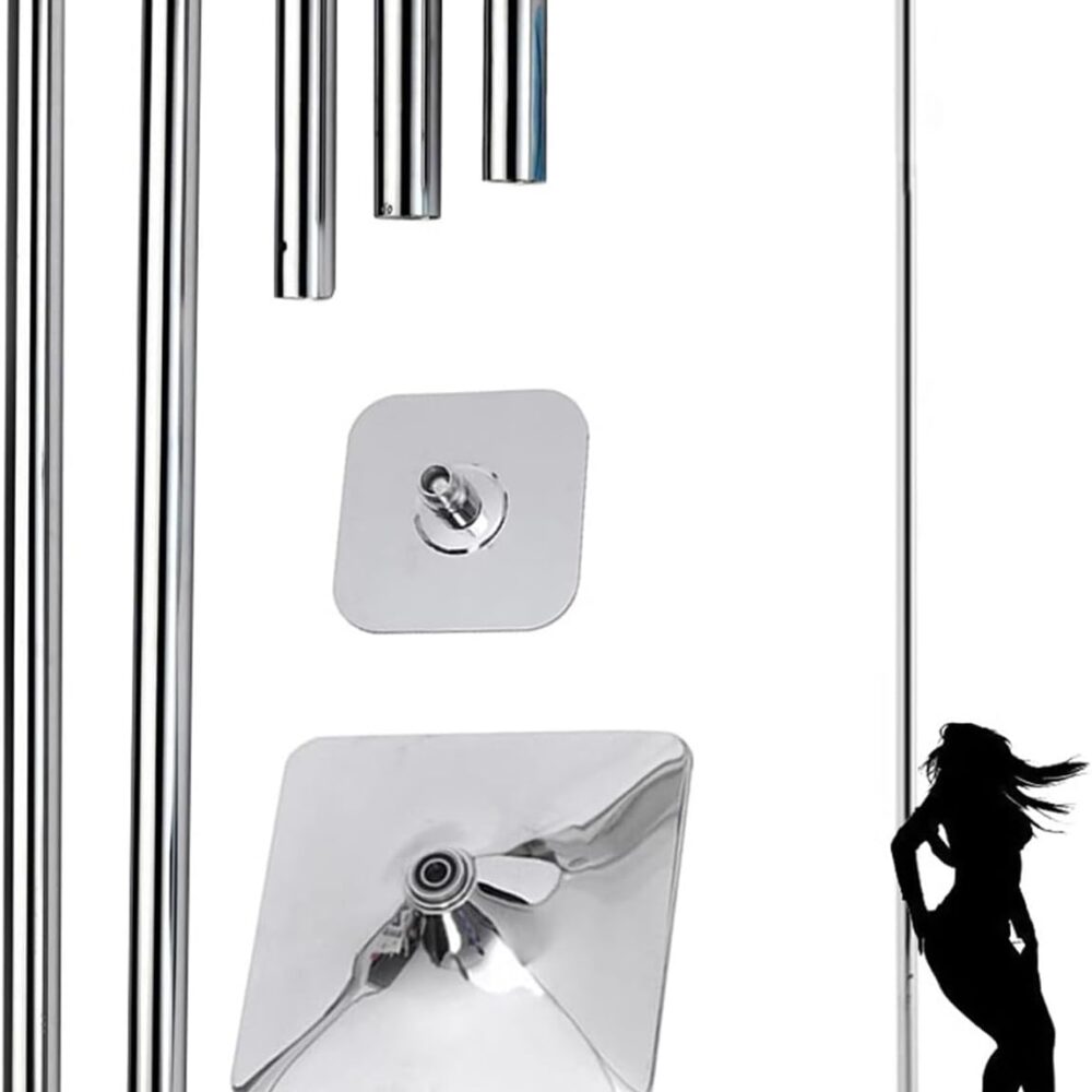 Kit Barre de Pole Dance Acier Chromé, 2.7m à 3.6m, 45mm, Pro pour Maison ou Club