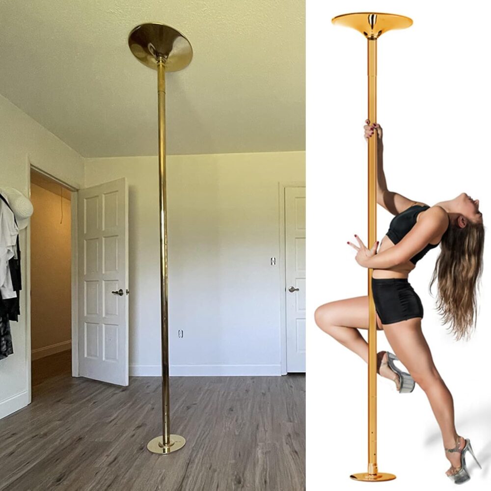 Kit Barre de Pole Dance Or, 45 mm, Extension Statique/Rotative - Portable
