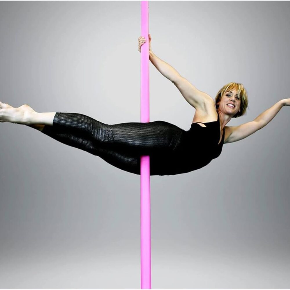 Kit Barre de Pole Dance Rotative/Statique Rose (2,7m à 3,6m)