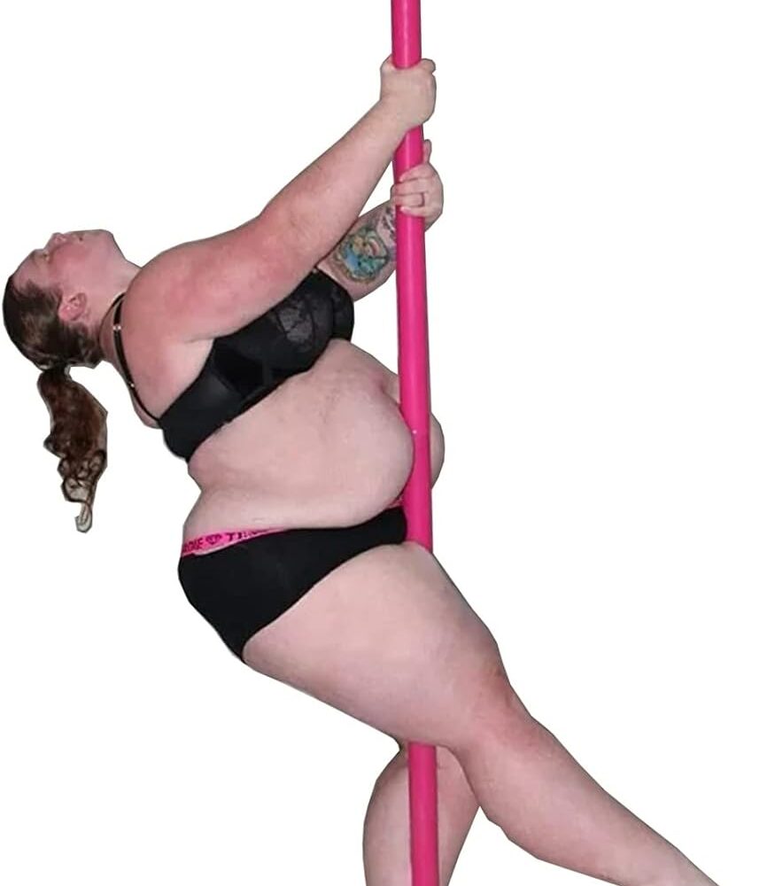 Poteau De Pole Dance Portable En Acier Chromé - Hauteur Réglable 2,2 à 2,7m, Rotation 360°, Installation Sans Perçage, Rose Silicone