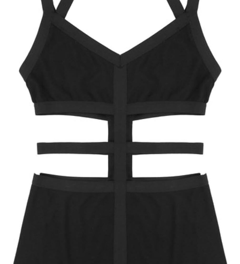 Robe Noire Sexy Dos Nu Femme Club Pole Dance - M