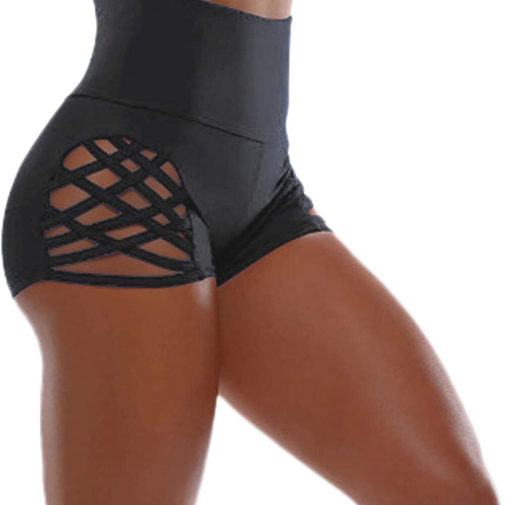 Short Sexy Taille Haute avec Découpes Latérales - Butt Lift, Opaque et Respirant pour Sport et Yoga