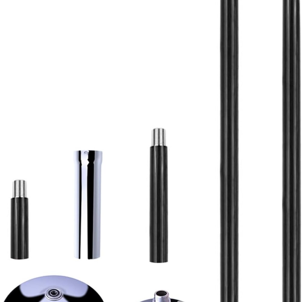 VOLDAX Barre de Pole Dance 4,5 cm en Silicone, Poteau Portable et Robuste, Rotation Statique pour Fitness et Maison.