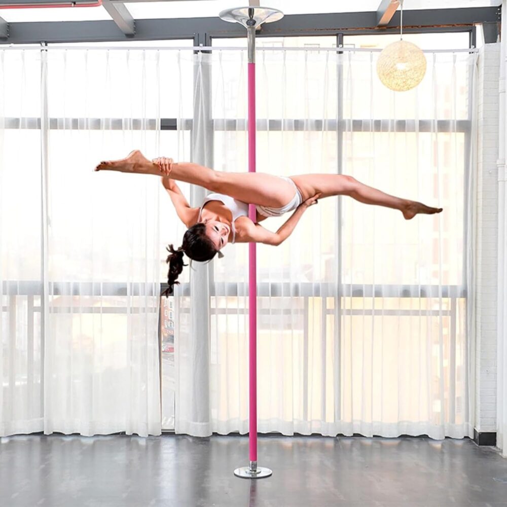 Barre de Pole Dance Rotative/Statique 0,45m en Acier Amovible avec Extension pour Maison