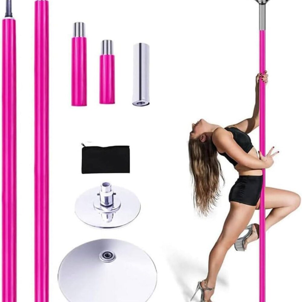 Bâton de Danse YANGYMM Professionnel, Barre Pole Dance 40mm, Hauteur 2,30-2,75m, Tournant/Statique, 200kg.