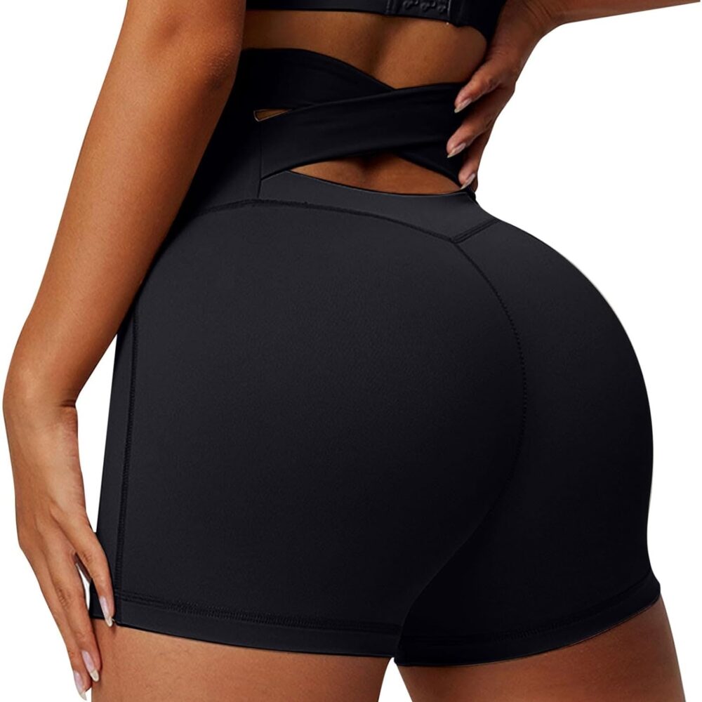 Short Sport Femme Taille Haute Sans Couture - Push Up & Arrière Croisé