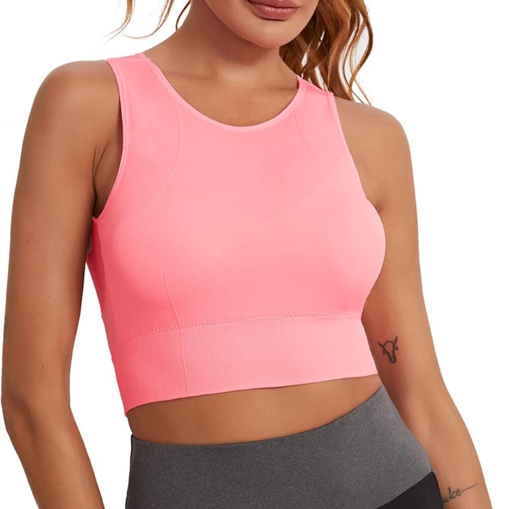 Soutien-gorge de sport femme à dos nageur - Crop top intégré pour pole dance et yoga